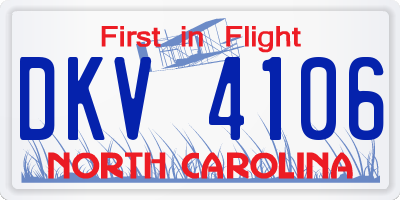 NC license plate DKV4106