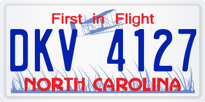 NC license plate DKV4127
