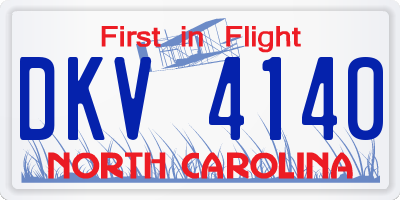 NC license plate DKV4140