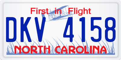 NC license plate DKV4158