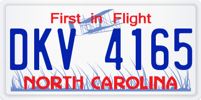NC license plate DKV4165