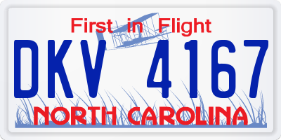 NC license plate DKV4167