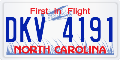 NC license plate DKV4191
