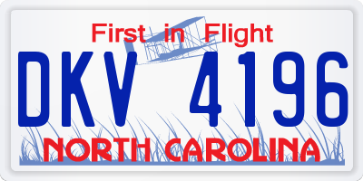 NC license plate DKV4196