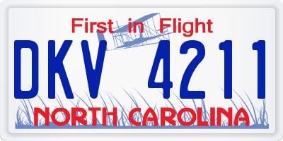 NC license plate DKV4211