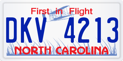 NC license plate DKV4213