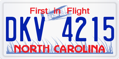 NC license plate DKV4215