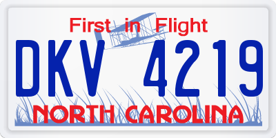 NC license plate DKV4219