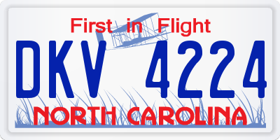 NC license plate DKV4224