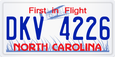NC license plate DKV4226