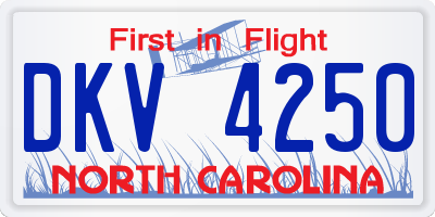 NC license plate DKV4250