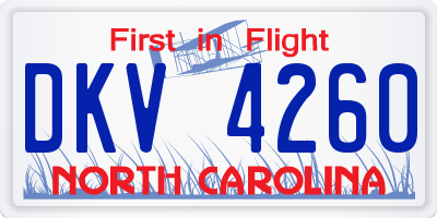 NC license plate DKV4260