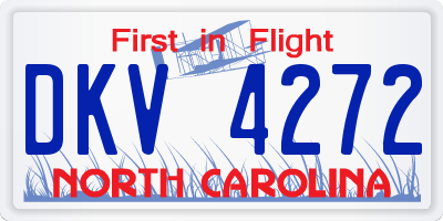 NC license plate DKV4272