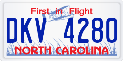 NC license plate DKV4280