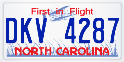 NC license plate DKV4287