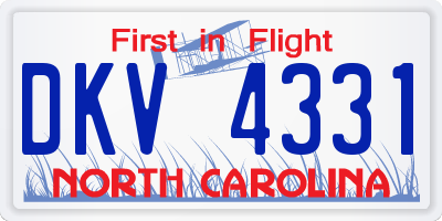 NC license plate DKV4331