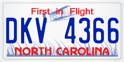 NC license plate DKV4366