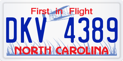 NC license plate DKV4389
