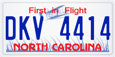 NC license plate DKV4414
