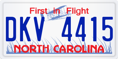NC license plate DKV4415