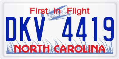 NC license plate DKV4419