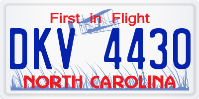 NC license plate DKV4430