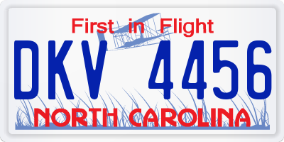 NC license plate DKV4456