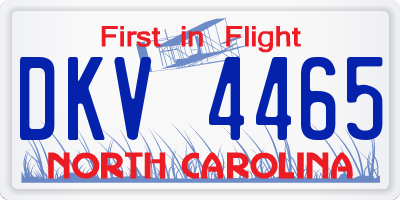NC license plate DKV4465