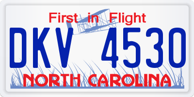 NC license plate DKV4530