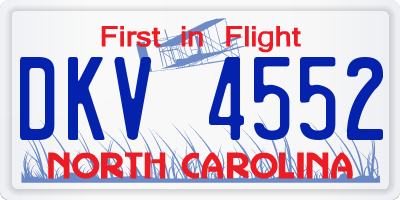 NC license plate DKV4552