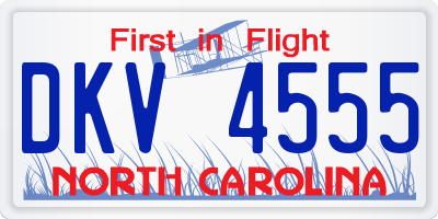 NC license plate DKV4555