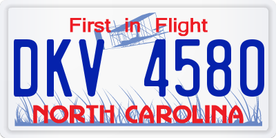 NC license plate DKV4580