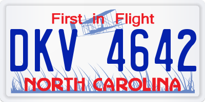 NC license plate DKV4642