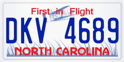 NC license plate DKV4689