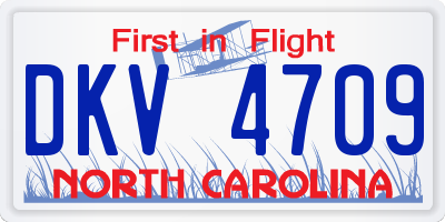 NC license plate DKV4709