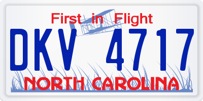 NC license plate DKV4717