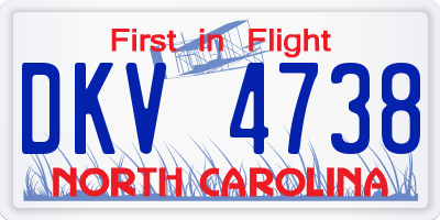 NC license plate DKV4738