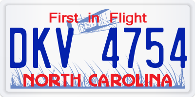 NC license plate DKV4754