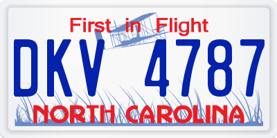 NC license plate DKV4787