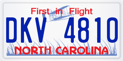 NC license plate DKV4810