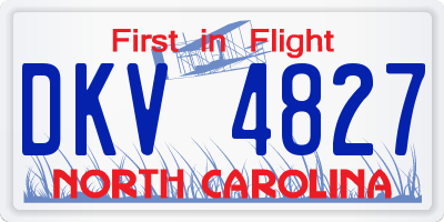 NC license plate DKV4827
