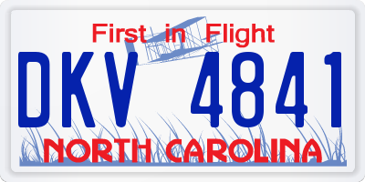 NC license plate DKV4841