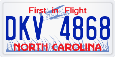 NC license plate DKV4868