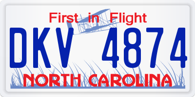 NC license plate DKV4874