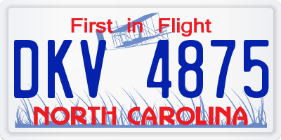 NC license plate DKV4875