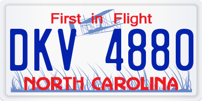 NC license plate DKV4880