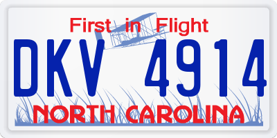 NC license plate DKV4914