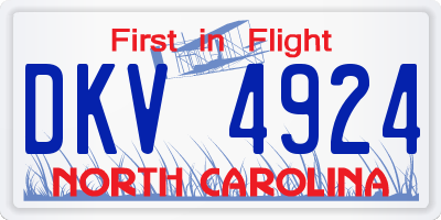 NC license plate DKV4924