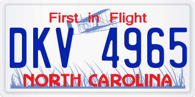 NC license plate DKV4965
