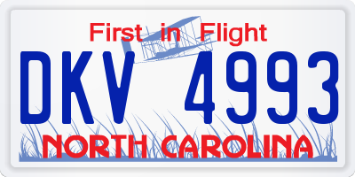 NC license plate DKV4993